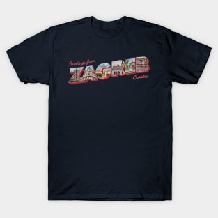 Greetings from Zagreb in Croatia Vintage style retro souvenir T-Shirt